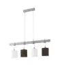 Eglo Lampa Wisząca Townshend 2 Stal Drewno Valkoinen Brązowy | IP20 - Nadaje Się Do 4x E27 