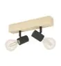 Eglo Lampa sufitowa Townshend 3 Drewno Stal Czarny | IP20 - Nadaje Się Do 2x E27 